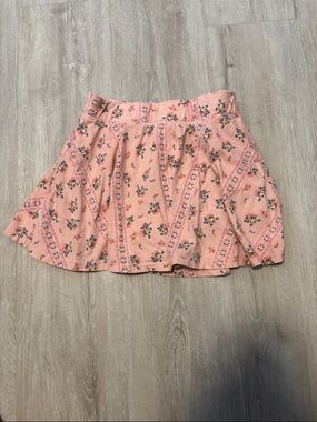 Place Peach Floral Stripe Girls' Skort